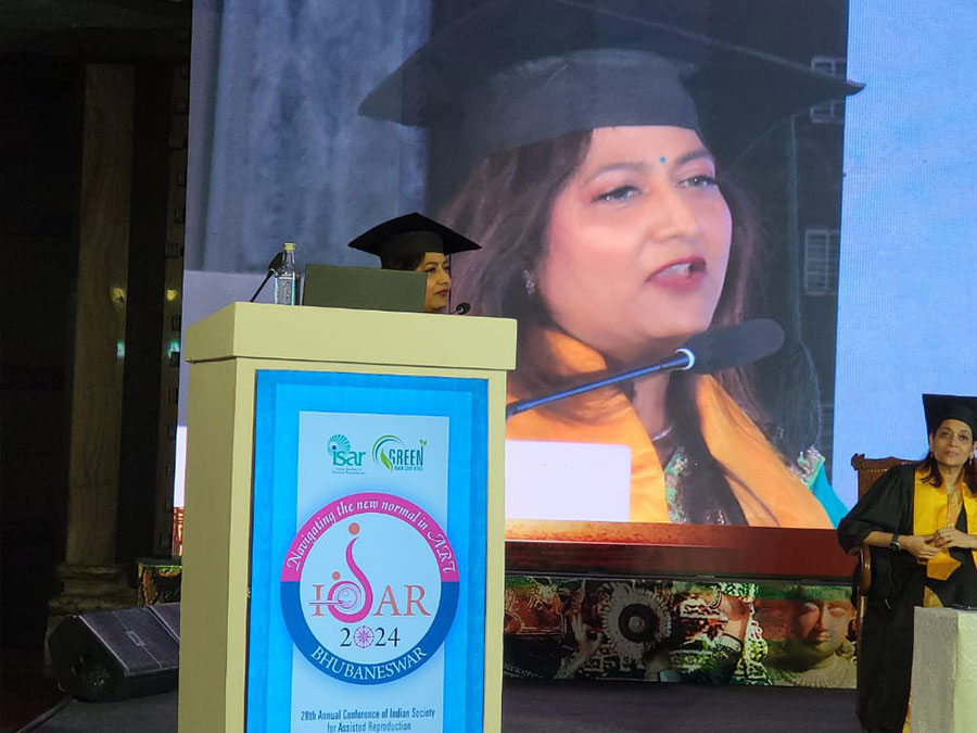 Dr. Nandita Palshetkar speaking at the ISAR conference